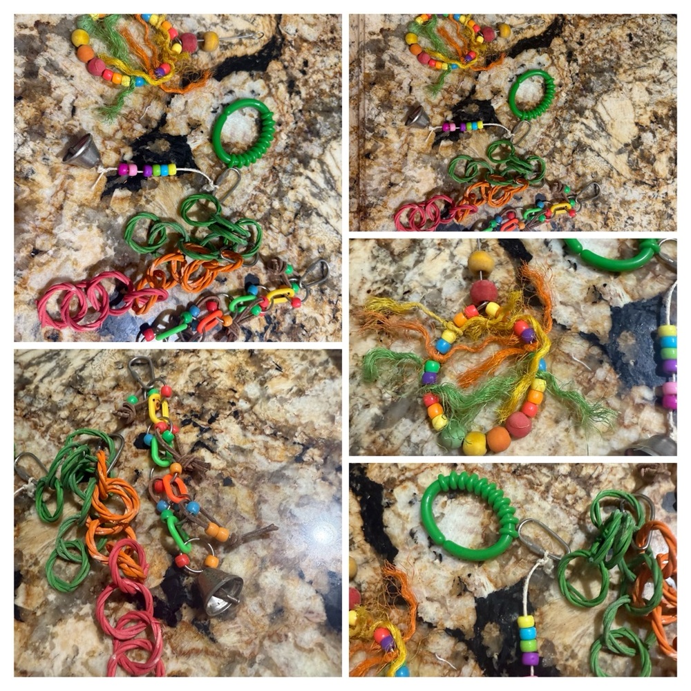 Colorful Bird Toy with Bell and Rings